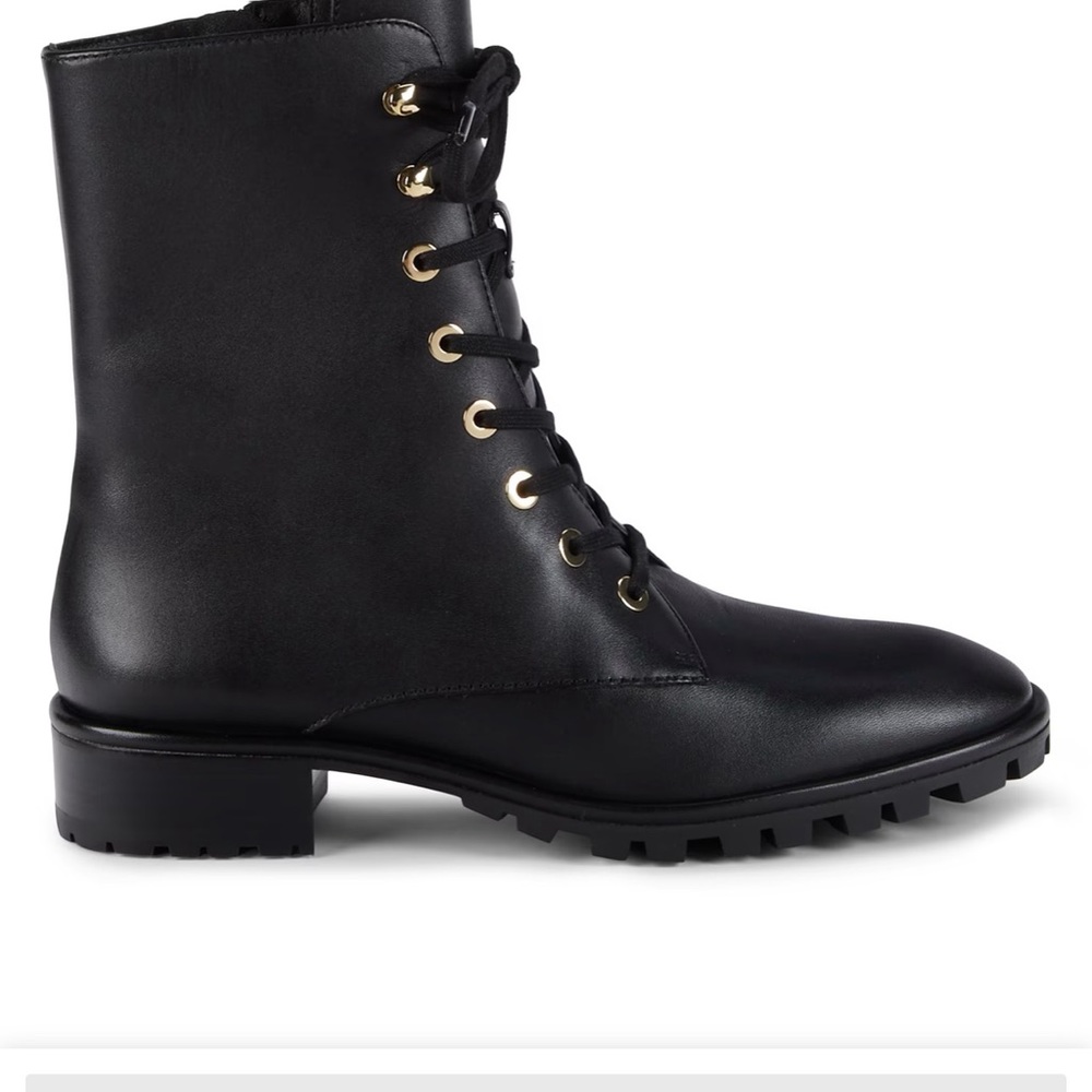 Stuart Weitzman Laine Black Combat Boots 7.5 B size 38 NEW (size 8)